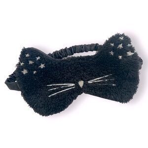 Cute Kitty Cat Embroidered Sleep Mask Silky/Sherpa Elastic Band